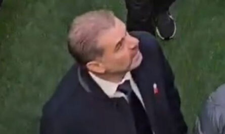 ange postecoglou semble regarder avec colere un fan de tottenham.jpg