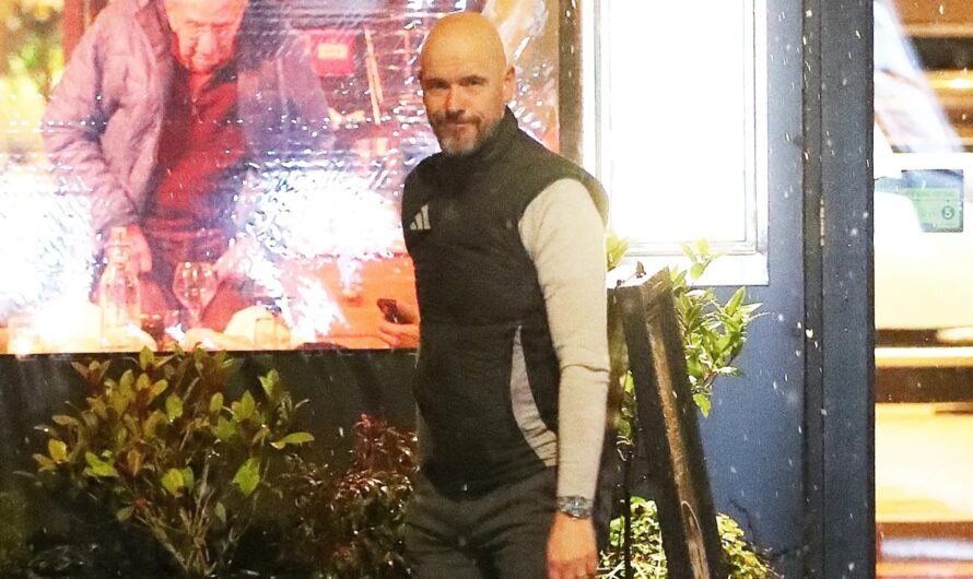 Erik ten Hag repéré à Manchester des semaines après le limogeage de Man Utd alors que lui et sa femme Bianca partent dîner