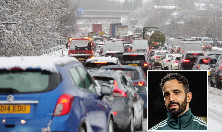 Les fans de Man Utd font face au chaos des voyages alors que Storm Bert menace de ruiner les chances de voir le premier match d’Amorim aux commandes contre Ipswich