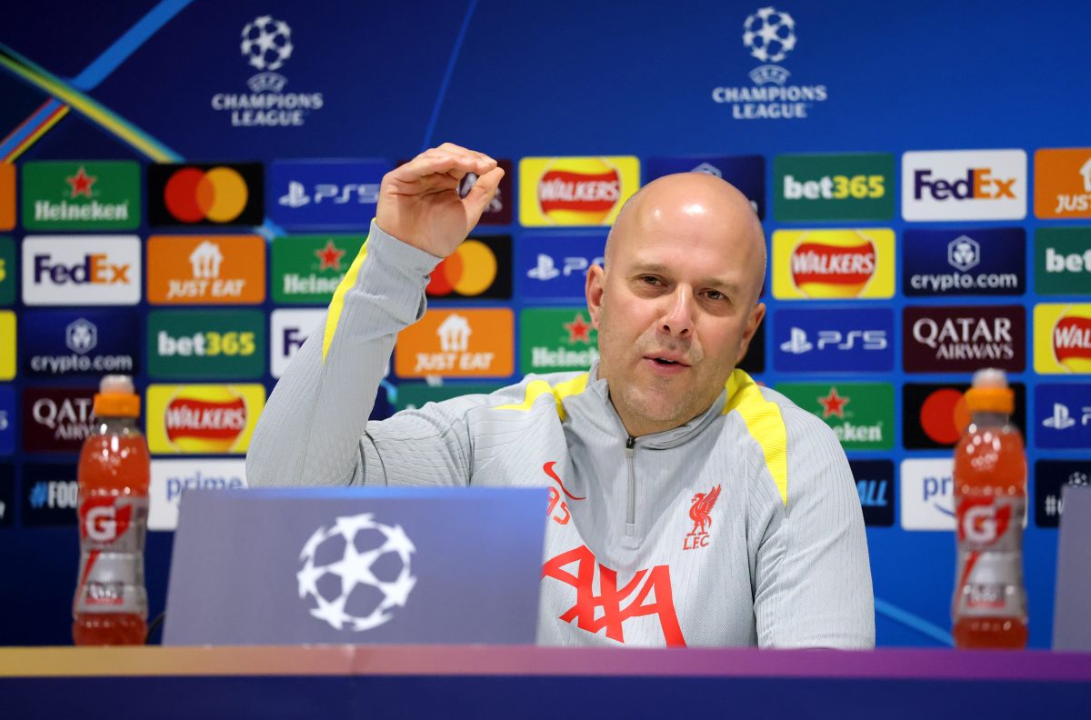 liverpool fc training session and press conference uefa champions league 2024 25 league phase md7 sc